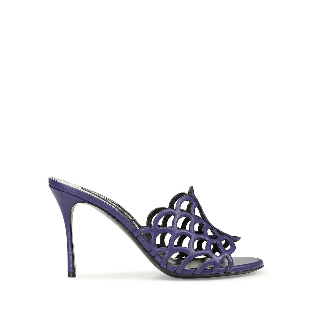 サンダル・ミュール Sergio Rossi Sr mermaid sandalo flat nappa seventy iris sr Mermaid Sandal Heel Purple – Sergio Rossi