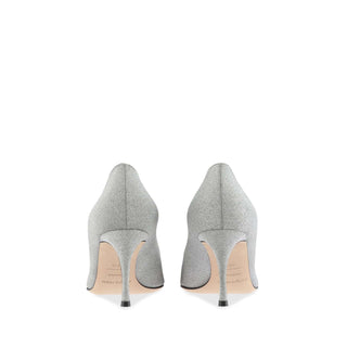 Godiva Pump Grey- Silver Glitter Pump Heels (back)