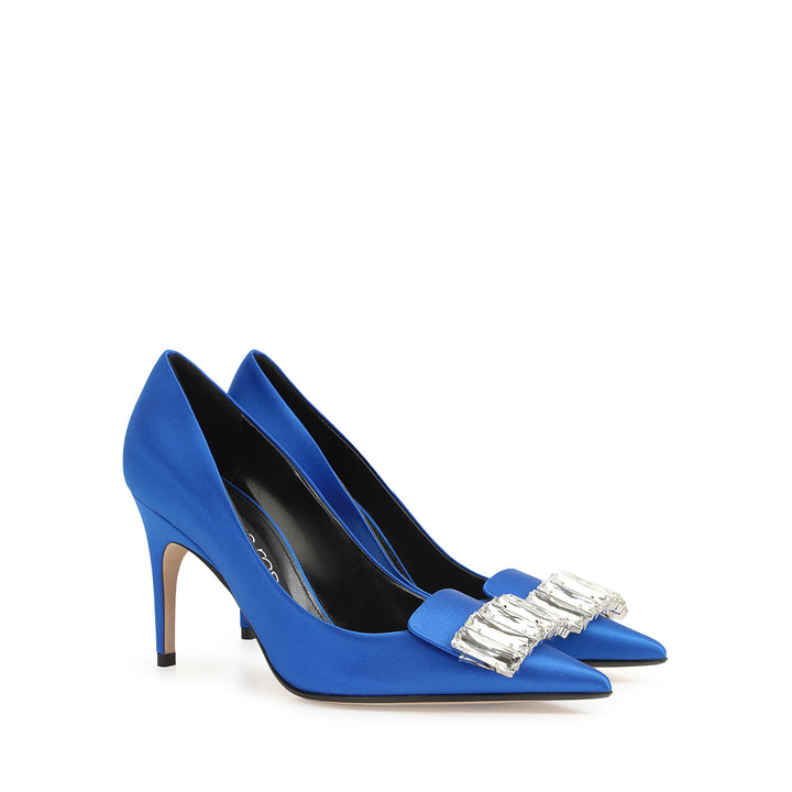 Hangisli Sky Blue Satin Leather High Heel Elegant Evening Shoes With Jewel  Buckle And 70mm Heels Fast Shipping From Hls666, $57.23 | DHgate.Com