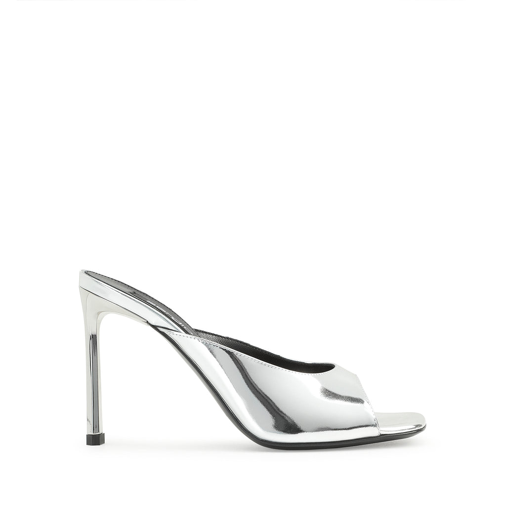 sr Liya Sandal Heel Silver – Sergio Rossi